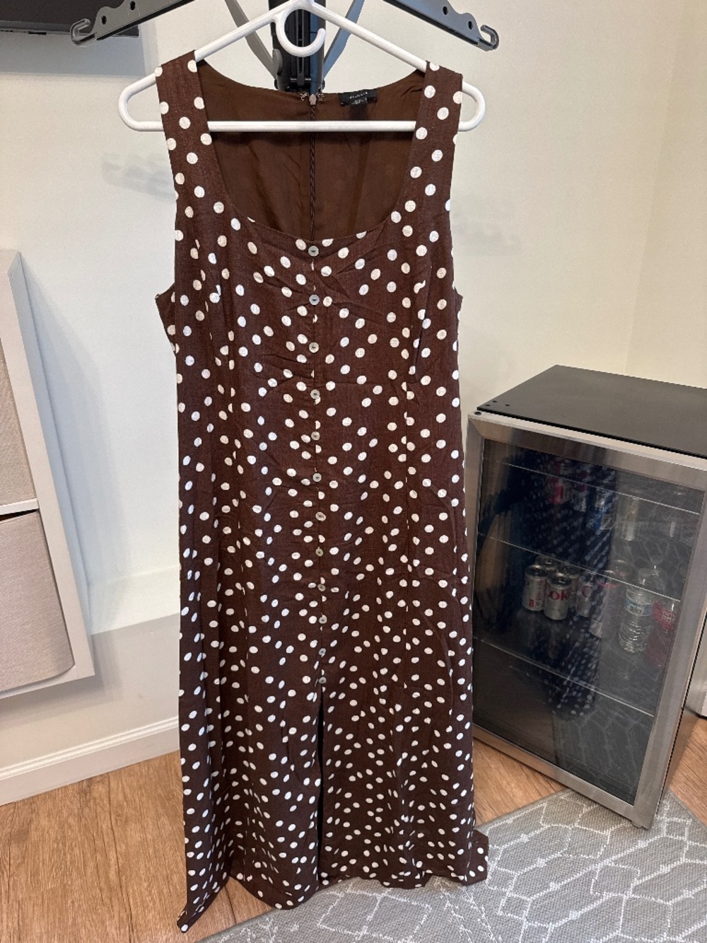 Halogen brown polka dot dress